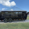 2026 DELCO 6′ 8″ X 20′ BAR TOP GOOSENECK CATTLE STOCK TRAILER 14K-GVWR  BLACK/GRAY - Image 3