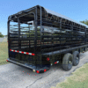 2026 DELCO 6′ 8″ X 20′ BAR TOP GOOSENECK CATTLE STOCK TRAILER 14K-GVWR  BLACK/GRAY - Image 4