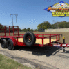 2026 TOP HAT 83″ X 14′ PIPE TOP UTILITY TRAILER WITH 4′ SPRING ASSIST RAMP GATE, SPARE 7k-GVWR-RED - Image 2