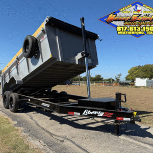 2026 LIBERTY 83" X 16' BUMPER PULL DUMP TRAILER WITH TARP, RAMPS, AND SPARE 17500 GVWR GRAY/BLACK