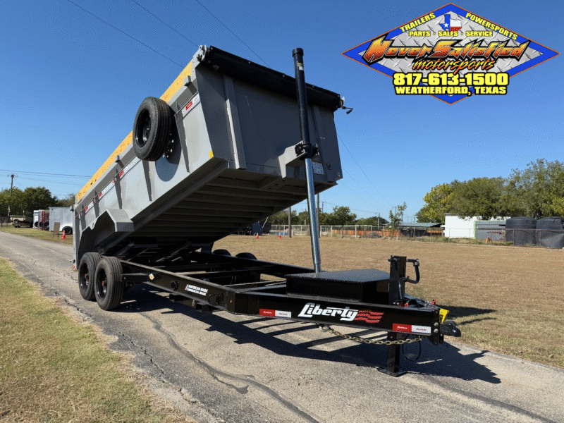 2026 LIBERTY 83" X 16' BUMPER PULL DUMP TRAILER WITH TARP, RAMPS, AND SPARE 17500 GVWR GRAY/BLACK