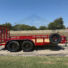 2026 TOP HAT 83″ X 14′ PIPE TOP UTILITY TRAILER WITH 4′ SPRING ASSIST RAMP GATE, SPARE 7k-GVWR-RED - Image 3