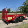 2026 TOP HAT 83″ X 14′ PIPE TOP UTILITY TRAILER WITH 4′ SPRING ASSIST RAMP GATE, SPARE 7k-GVWR-RED - Image 4
