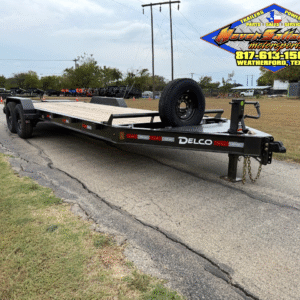 2026 DELCO 83" X 22' BUMPER PULL EQUIPMENT TRAILER WITH MONSTER RAMPS, SPARE CHARCOAL 14,000 GVWR