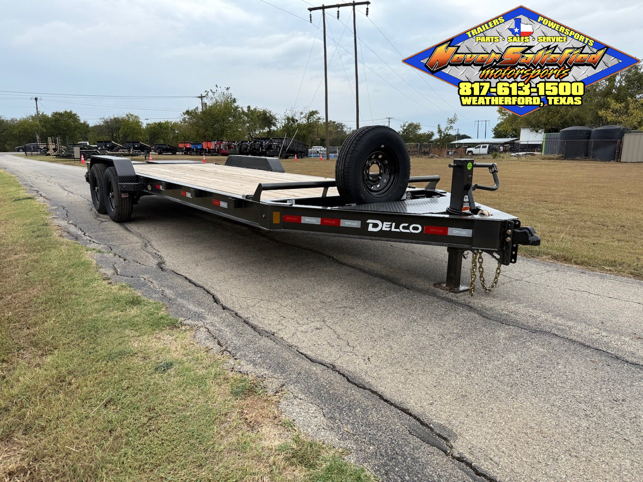 2026 DELCO 83" X 22' BUMPER PULL EQUIPMENT TRAILER WITH MONSTER RAMPS, SPARE CHARCOAL 14,000 GVWR