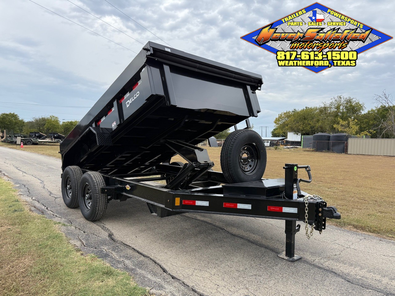 2025 DELCO 83" X 12' DUMP TRAILER WITH TARP, RAMPS AND SPARE 14,000 GVWR
