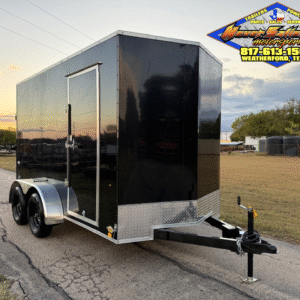 2026 LOOK 6' X 12' TANDEM AXLE ENCLOSED CARGO TRAILER WITH SPARE, BLACK 7,000 GVWR