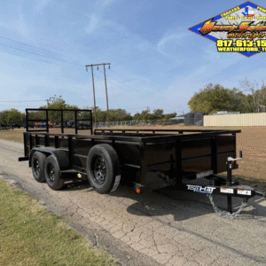 2026 TOP HAT 83" X 16' TANDEM AXLE TRAILER WITH SOLID SIDES, 4' RAMP GATE, SPARE