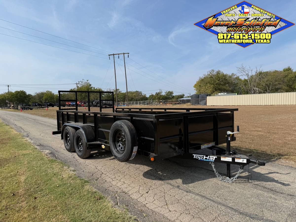 2026 TOP HAT 83" X 16' TANDEM AXLE TRAILER WITH SOLID SIDES, 4' RAMP GATE, SPARE
