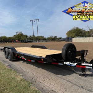 2026 TOP HAT 102" X 22' EQUIPMENT TRAILER W/ DRIVE OVER FENDERS, SLIDE OUT RAMPS, SPARE 14,000 GVWR
