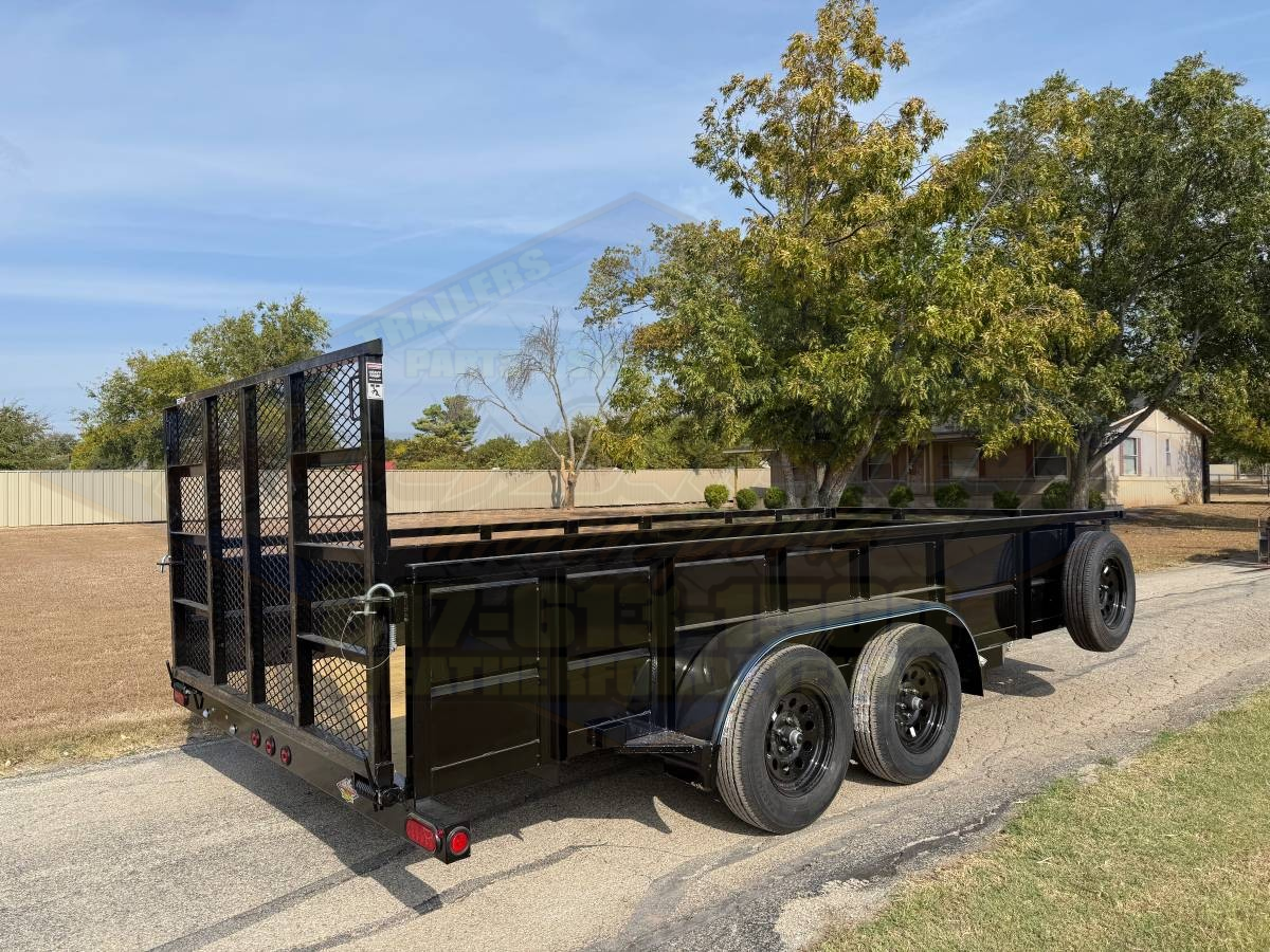 2026 TOP HAT 83" X 16' TANDEM AXLE TRAILER WITH SOLID SIDES, 4' RAMP GATE, SPARE - Image 4