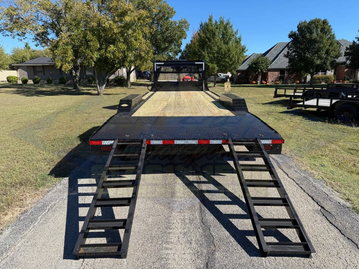 2026 DELCO 102" X 24' GOOSENECK FLATBED TRAILER W/DRIVE OVER FENDERS, SLIDE IN RAMPS, AND SPARE 14K-GVWR - Image 6