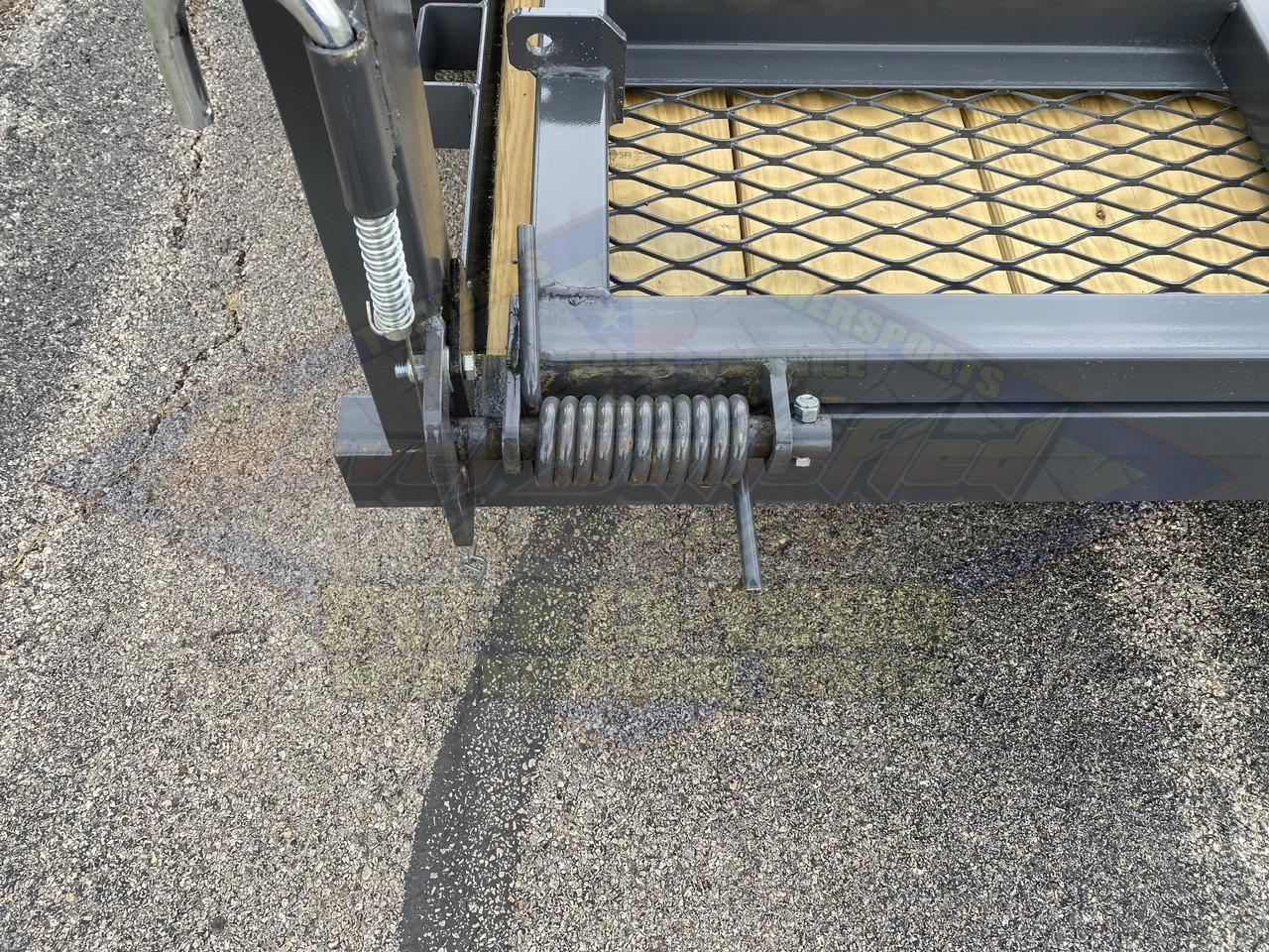 2026 TOP HAT 83″ X 14′ PIPE TOP UTILITY TRAILER WITH 4′ SPRING ASSIST RAMP GATE, SPARE 7,000-GVWR-GRAY - Image 8