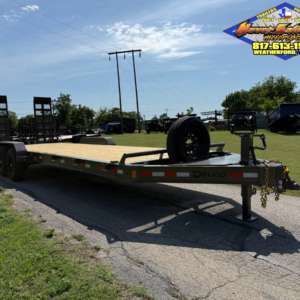 2026 DELCO 83″ X 24′ EQUIPMENT TRAILER WITH STAND UP RAMPS & SPARE 14K-GVWR