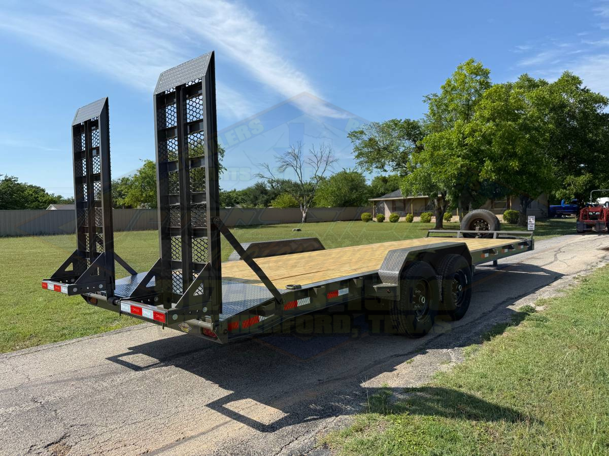 2026 DELCO 83″ X 24′ EQUIPMENT TRAILER WITH STAND UP RAMPS & SPARE FORD MARSH GRAY 14K-GVWR - Image 3