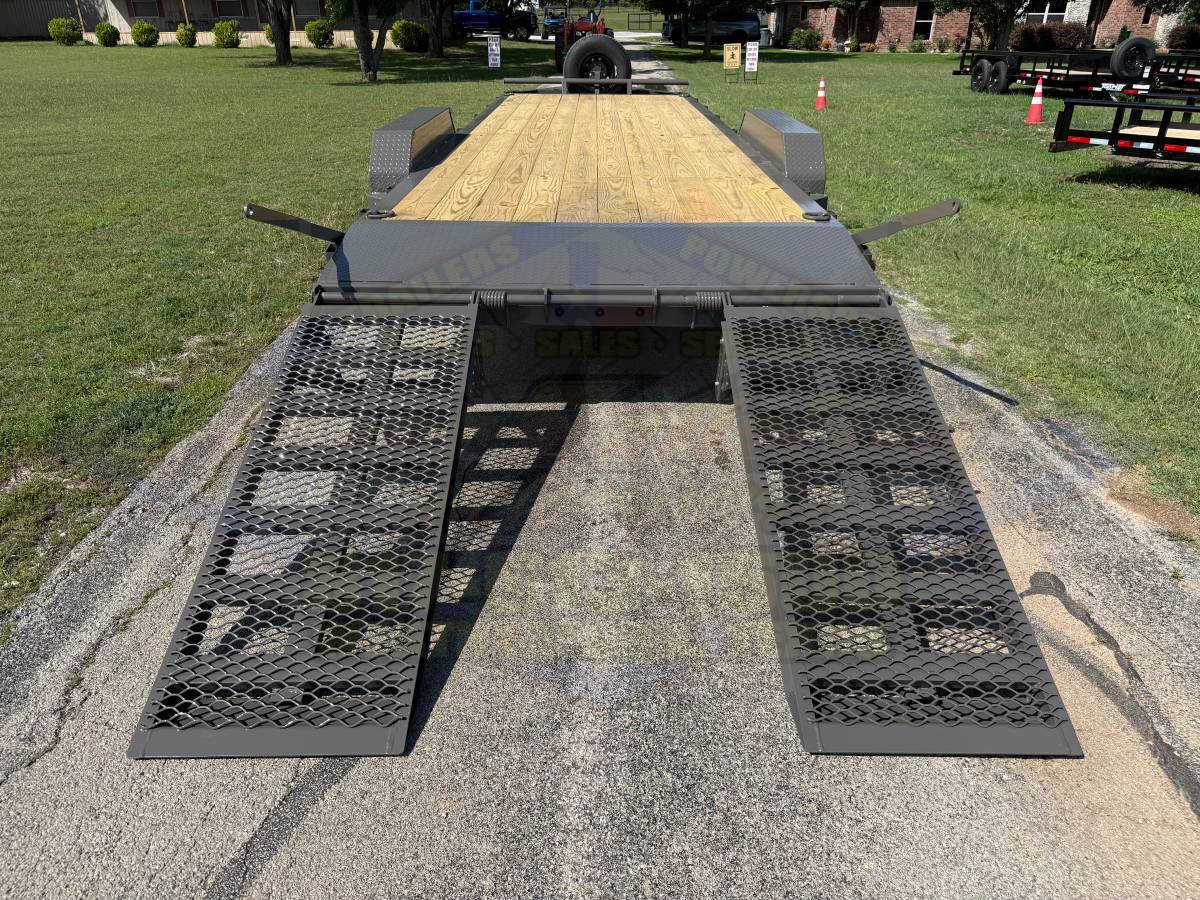 2026 DELCO 83″ X 24′ EQUIPMENT TRAILER WITH STAND UP RAMPS & SPARE FORD MARSH GRAY 14K-GVWR - Image 4