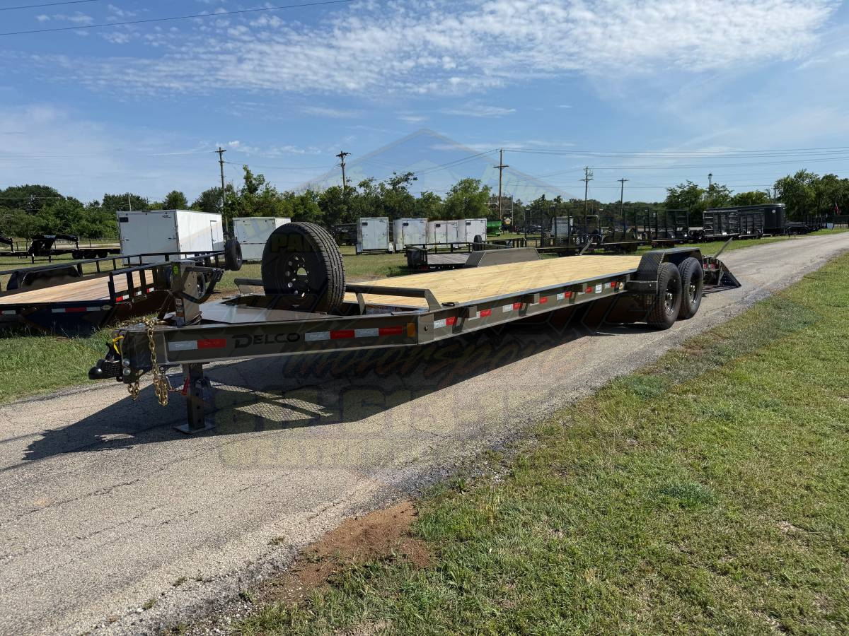 2026 DELCO 83″ X 24′ EQUIPMENT TRAILER WITH STAND UP RAMPS & SPARE FORD MARSH GRAY 14K-GVWR - Image 6