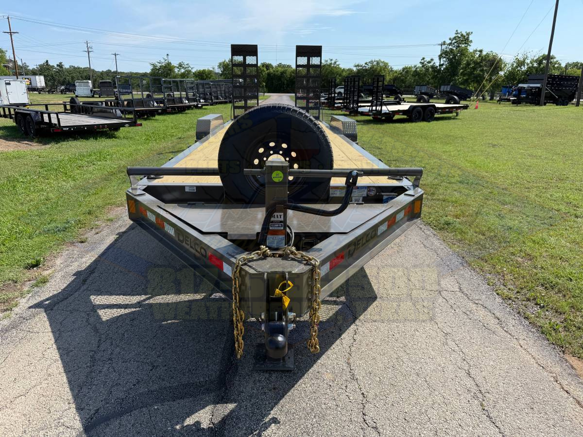 2026 DELCO 83″ X 24′ EQUIPMENT TRAILER WITH STAND UP RAMPS & SPARE FORD MARSH GRAY 14K-GVWR - Image 8