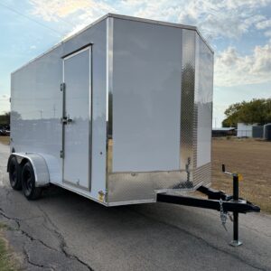 2026 LOOK 7' X 14' TANDEM AXLE ENCLOSED CARGO TRAILER WITH SPARE WHITE 7,000 GVWR