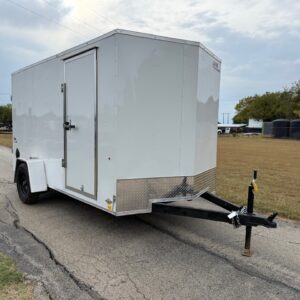 2026 LOOK 6' X 12' SINGLE AXLE ENCLOSED CARGO TRAILER W/ REAR DOUBLE DOORS, SPARE, WHITE 2,990 GVWR