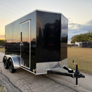 2026 LOOK 6' X 12' TANDEM AXLE ENCLOSED CARGO TRAILER WITH SPARE, BLACK 7,000 GVWR