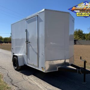 2026 LOOK 6' X 10' SINGLE AXLE ENCLOSED CARGO TRAILER W/ SPARE, WHITE 2,990 GVWR