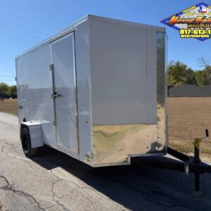 2026 LOOK 6' X 12' SINGLE AXLE ENCLOSED CARGO TRAILER W/ SPARE, WHITE 2,990 GVWR