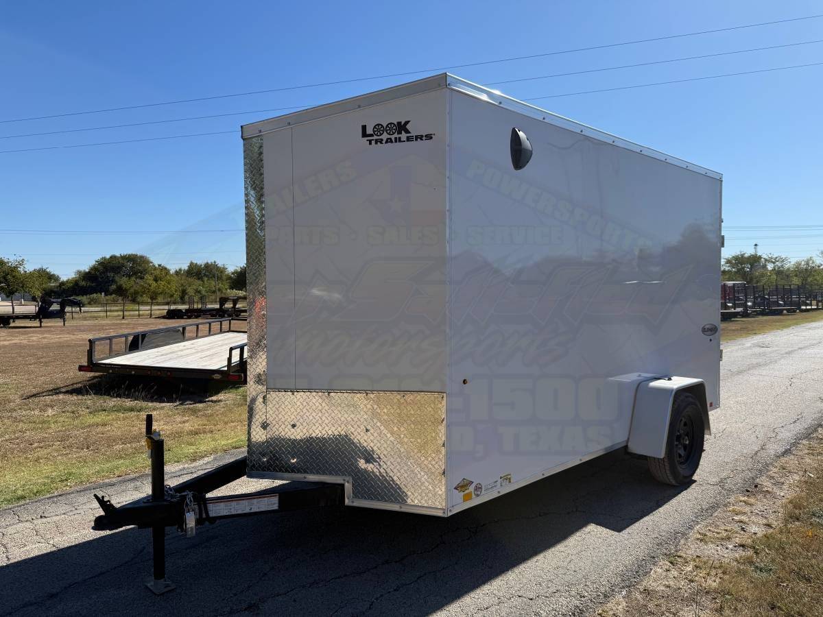 2026 LOOK 6' X 12' SINGLE AXLE ENCLOSED CARGO TRAILER W/ SPARE, WHITE 2,990 GVWR - Image 9