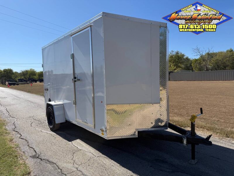 2026 LOOK 6' X 12' SINGLE AXLE ENCLOSED CARGO TRAILER W/ SPARE, WHITE 2,990 GVWR
