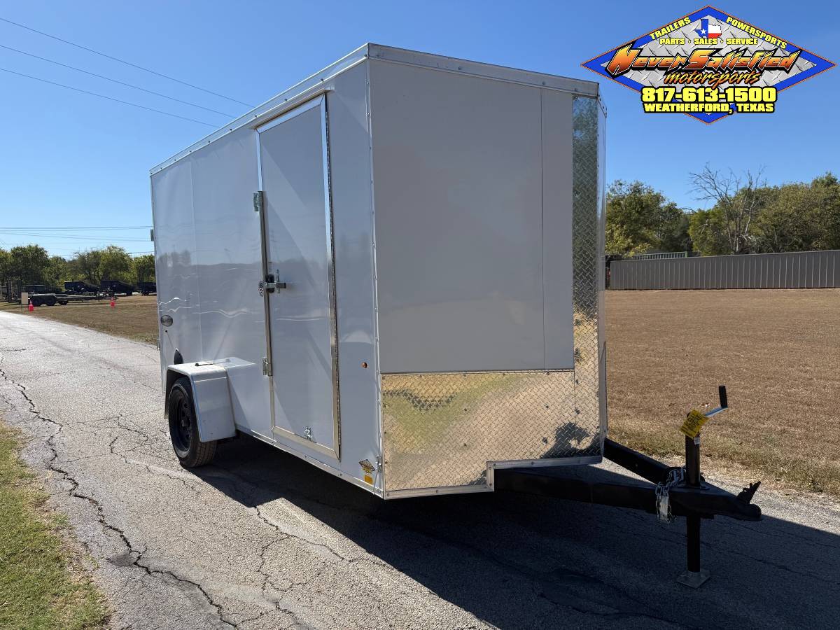 2026 LOOK 6' X 12' SINGLE AXLE ENCLOSED CARGO TRAILER W/ SPARE, WHITE 2,990 GVWR