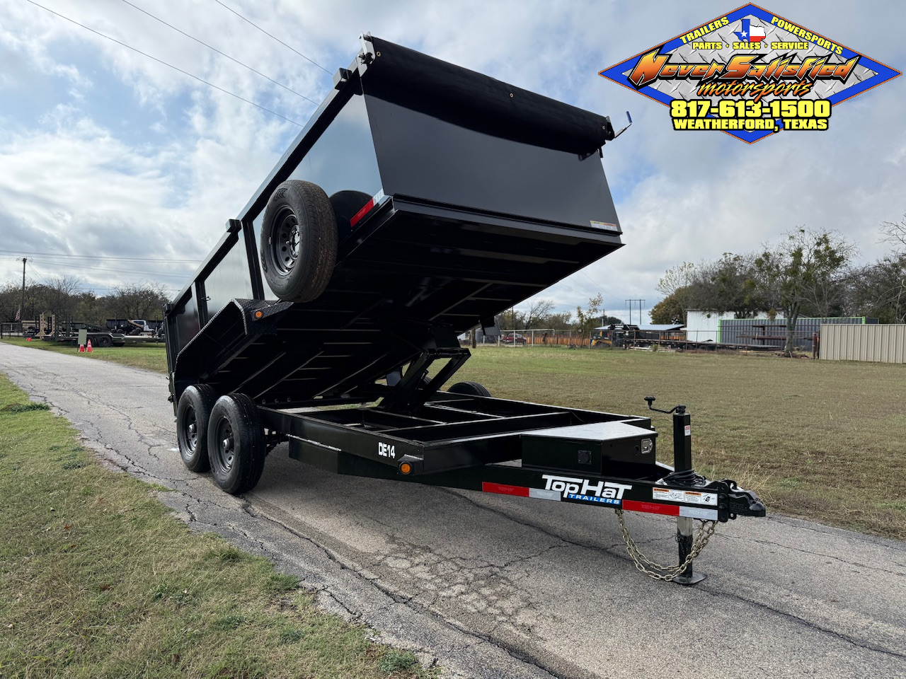 2026 TOP HAT 83" X 14' DUMP TRAILER WITH 3' SIDEWALLS, TARP, RAMPS AND SPARE 14,000 GVWR