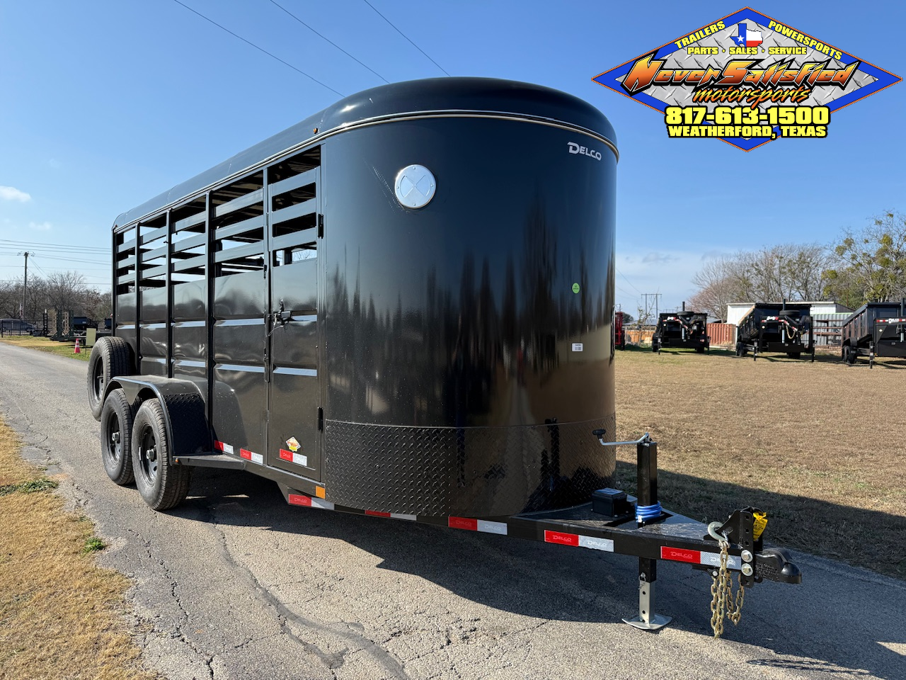 2026 DELCO 6' X 16' BUMPER PULL STOCK TRAILER CHARCOAL 12,000 GVWR