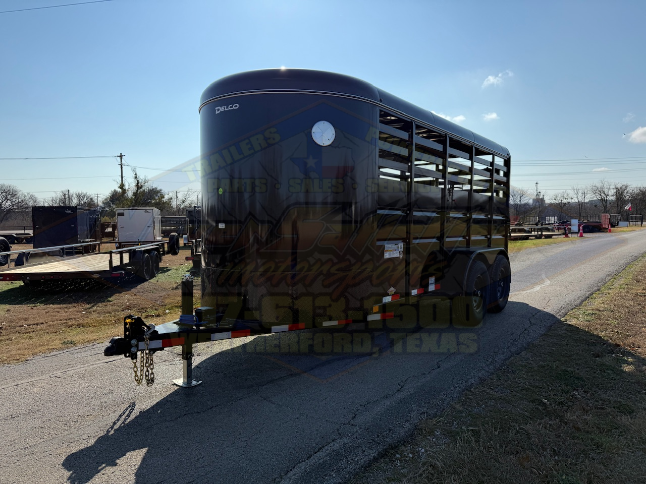 2026 DELCO 6' X 16' BUMPER PULL STOCK TRAILER CHARCOAL 12,000 GVWR - Image 7