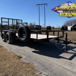 PRE-OWNED 2024 TOP HAT 77" X 14' TANDEM AXLE UTILITY TRAILER W/ RAMP GATE, SPARE 4,490 GVWR