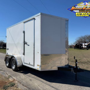 2026 LOOK 6' X 12' TANDEM AXLE ENCLOSED CARGO TRAILER WITH SPARE, WHITE 7,000 GVWR