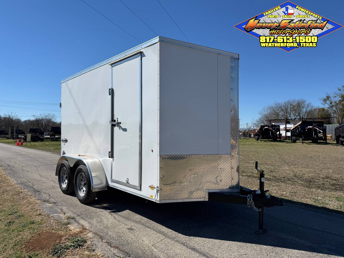 2026 LOOK 6' X 12' TANDEM AXLE ENCLOSED CARGO TRAILER WITH SPARE, WHITE 7,000 GVWR