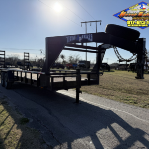2018 TEXAS BRAGG 83" X 24' GOOSENECK PIPE TOP TRAILER WITH STAND-UP RAMPS 14,000 GVWR