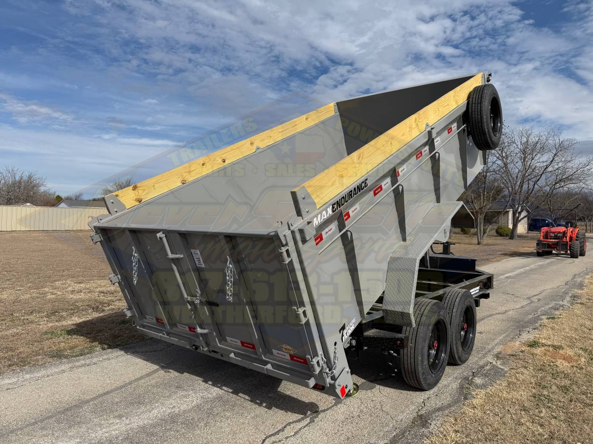 2026 LIBERTY 83" X 14' BUMPER PULL TELESCOPIC DUMP TRAILER WITH TARP, RAMPS, AND SPARE 17,500 GVWR GRAY/BLACK - Image 6