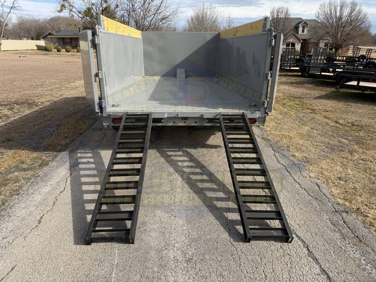 2026 LIBERTY 83" X 14' BUMPER PULL TELESCOPIC DUMP TRAILER WITH TARP, RAMPS, AND SPARE 17,500 GVWR GRAY/BLACK - Image 8