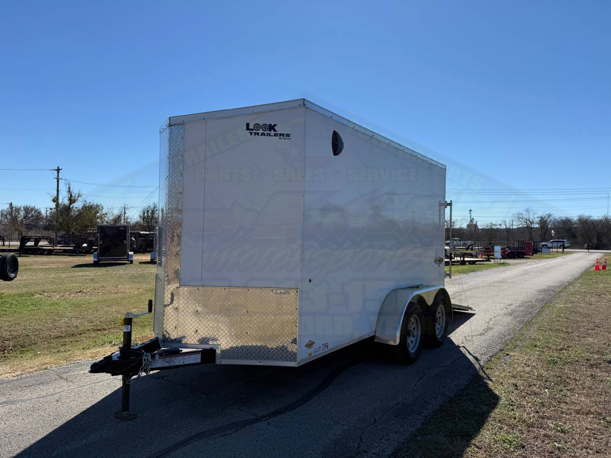 2026 LOOK 6' X 12' TANDEM AXLE ENCLOSED CARGO TRAILER WITH SPARE, WHITE 7,000 GVWR - Image 8