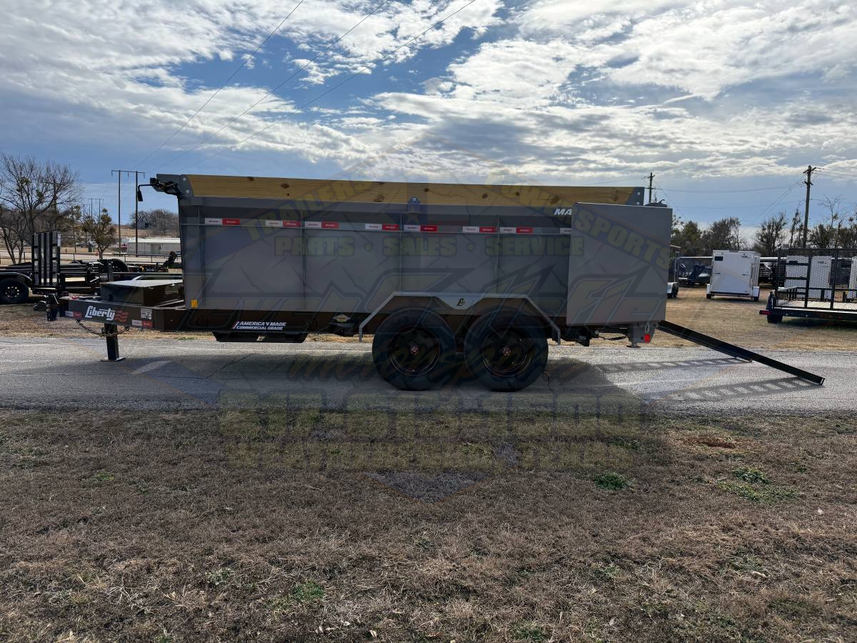 2026 LIBERTY 83" X 14' BUMPER PULL TELESCOPIC DUMP TRAILER WITH TARP, RAMPS, AND SPARE 17,500 GVWR GRAY/BLACK - Image 10
