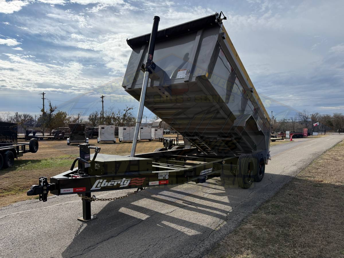 2026 LIBERTY 83" X 14' BUMPER PULL TELESCOPIC DUMP TRAILER WITH TARP, RAMPS, AND SPARE 17,500 GVWR GRAY/BLACK - Image 11