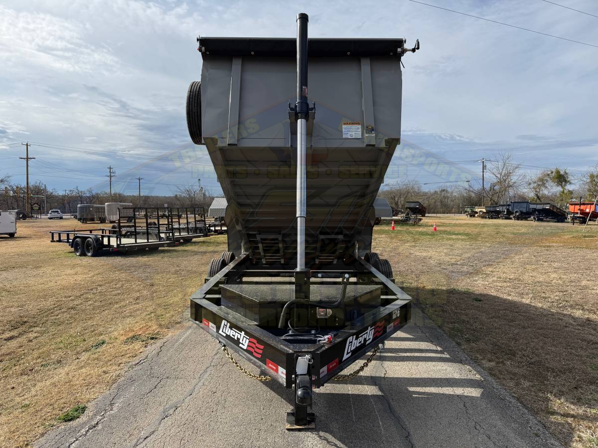 2026 LIBERTY 83" X 14' BUMPER PULL TELESCOPIC DUMP TRAILER WITH TARP, RAMPS, AND SPARE 17,500 GVWR GRAY/BLACK - Image 12