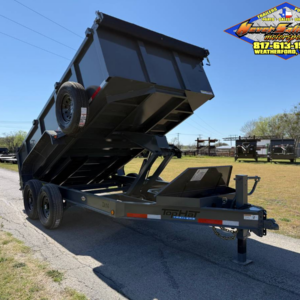 2026 TOP HAT 83" X 14' LOW PROFILE DUMP TRAILER WITH 3' SIDEWALLS, TARP, RAMPS AND SPARE 14,000 GVWR GREY