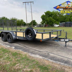 2026 TOP HAT 83" X 16' PIPE TOP UTILITY TRAILER WITH 4' SPRING ASSIST RAMP GATE, SPARE 7,000 GVWR GREY