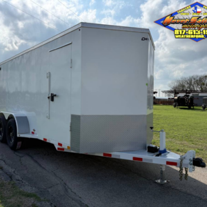 2026 DELCO 6'8" X 16' ALL STEEL CARGO TRAILER WITH SIDE DOOR, RAMP DOOR AND SPARE 14,000 GVWR