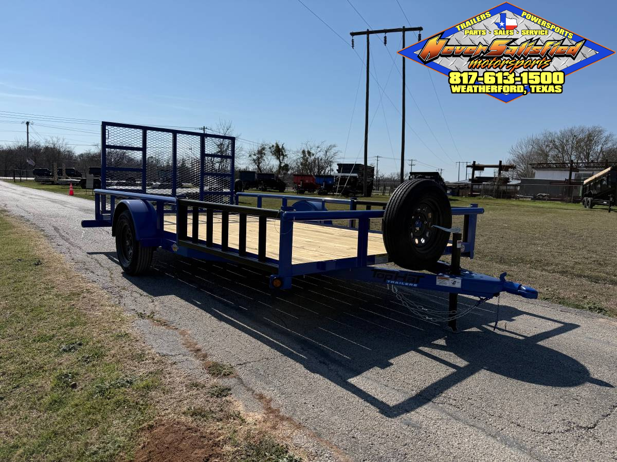 2026 TOP HAT 83" X 14' SINGLE AXLE UTILITY TRAILER W/ SIDE RAMPS, 4' SPRING ASSIST RAMP GATE, SPARE 2,990 GVWR