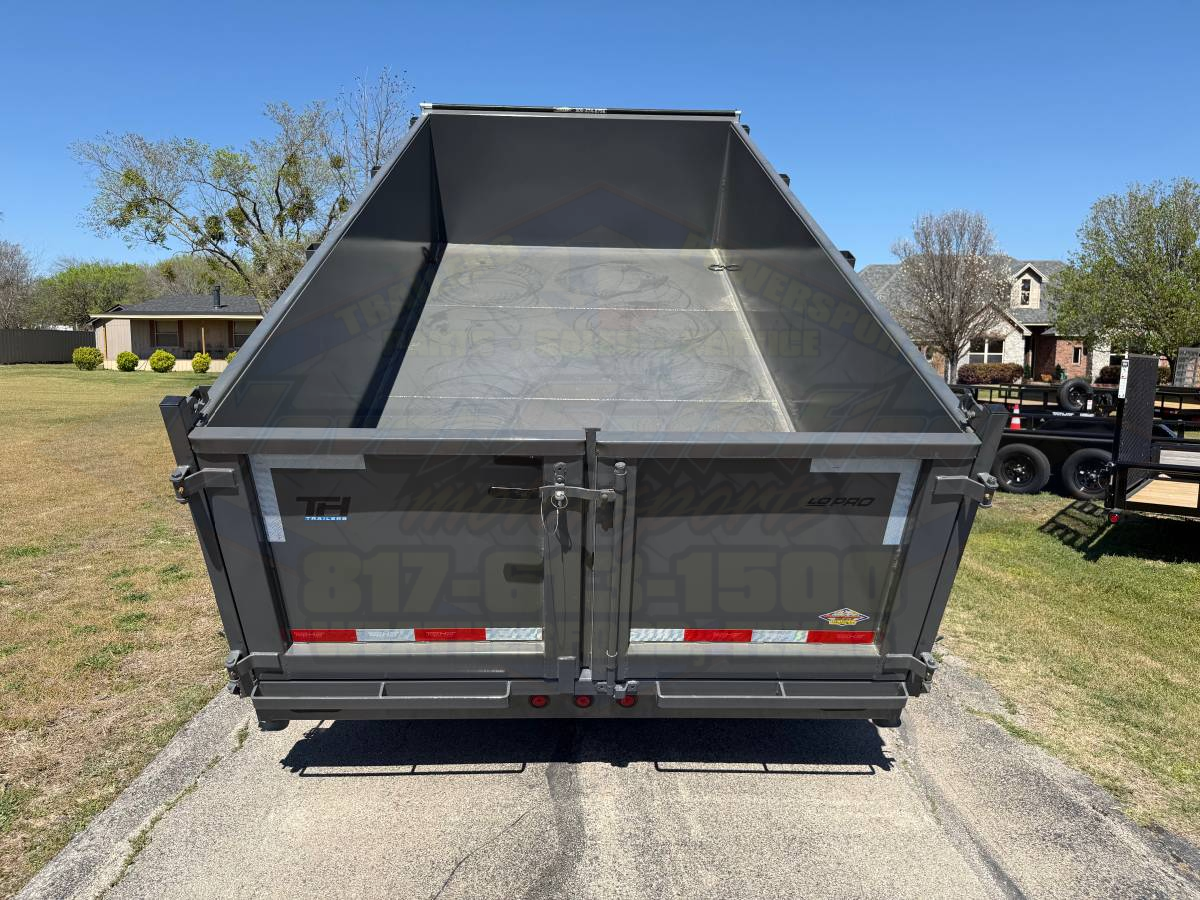 2026 TOP HAT 83" X 14' LOW PROFILE DUMP TRAILER WITH 3' SIDEWALLS, TARP, RAMPS AND SPARE 14,000 GVWR GREY - Image 6