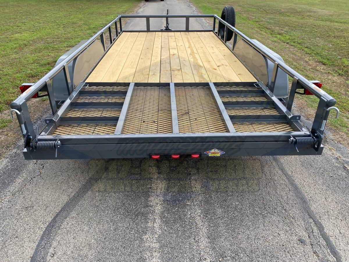 2026 TOP HAT 83" X 16' PIPE TOP UTILITY TRAILER WITH 4' SPRING ASSIST RAMP GATE, SPARE 7,000 GVWR GREY - Image 6