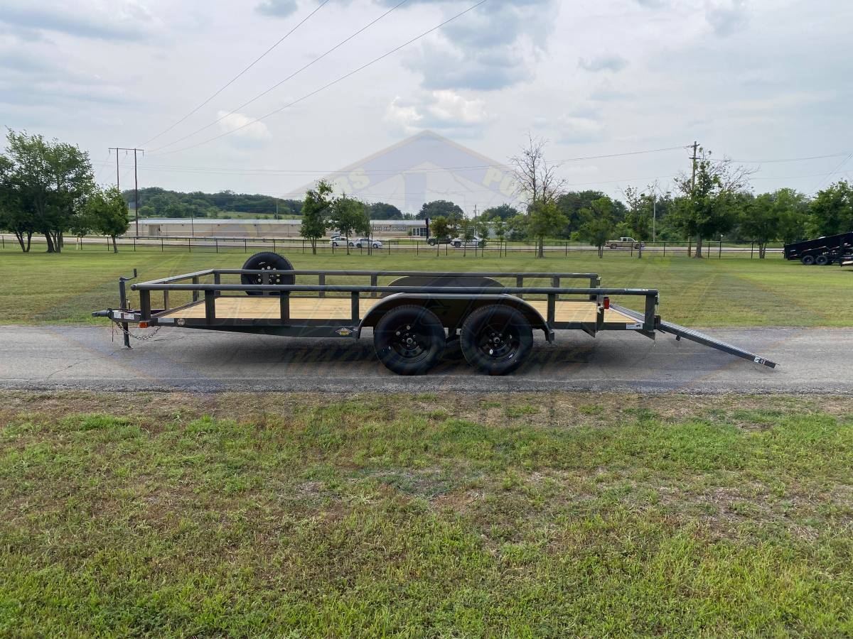 2026 TOP HAT 83" X 16' PIPE TOP UTILITY TRAILER WITH 4' SPRING ASSIST RAMP GATE, SPARE 7,000 GVWR GREY - Image 7